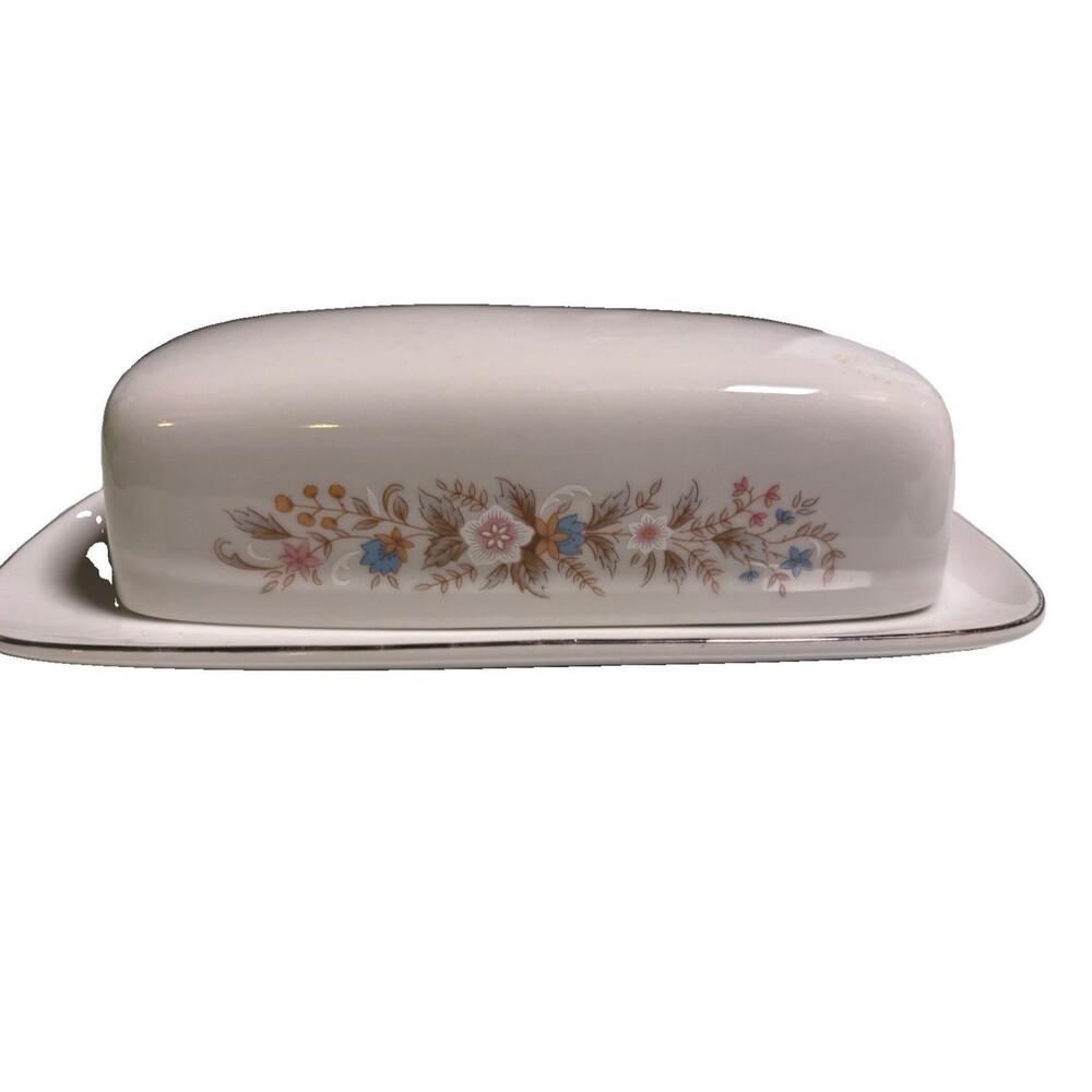 Antique Society Fine China Covered Butter Dish First Lady Floral 4764